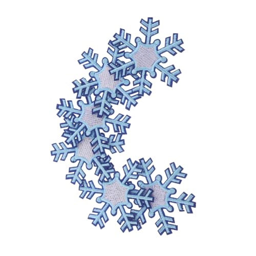 WRITWAA 8 Stück Schneeflocke Stickstoffpatz Bestickte Stoffaufnäher Hutflecken Aufnäher Für Kleidung Nähen Schneeflockenausschnitte Stickereiflecken Schneeflocken-filz-dekor Himmelblau von WRITWAA