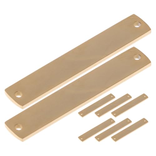 WRITWAA 8 Stück Stanzrohlinge, rechteckige Edelstahl-Rohlinge für die Herstellung von DIY-Schmuck, Doppelloch-Stanzanhänger, Gravur für Schlüsselanhänger und Rucksackanhänger von WRITWAA