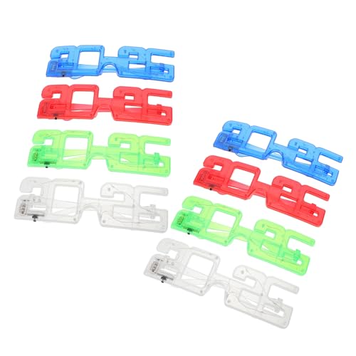 WRITWAA 8 Stück Teiliges LED Leuchtbrillen Zahlen Design mit Hellen Leds Langlebigen Batterien Auffälligem Stil für Silvester Abschlussfeiern und Party Foto Requisiten von WRITWAA