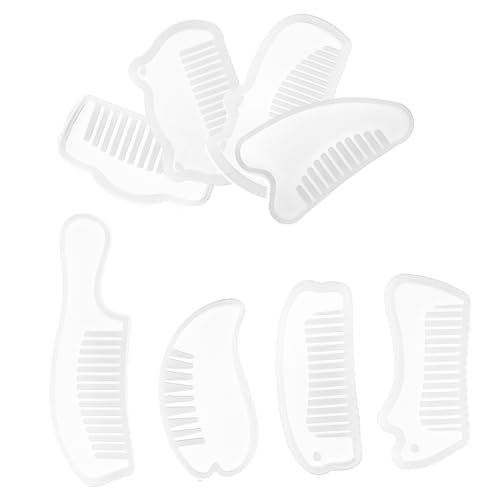 WRITWAA 8 Stück Teiliges Silikonformen Epoxidharz DIY Kamm Gießformen Wiederverwendbar Leicht zu Reinigen Flexible Silikonform für Kreative Handwerksprojekte von WRITWAA