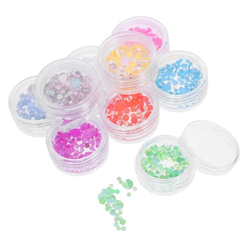 WRITWAA 9 Boxen winzige Perlen Nagel Charme Strasssteine Edelsteine Reiz schmuck Perlen für Nägel Nailart-Glasperlen Perlen Mini-Perlen Perlen für Make-up von WRITWAA