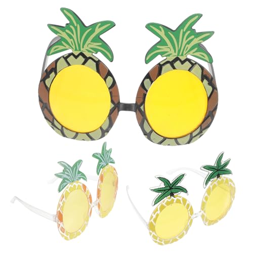 WRITWAA 9 Stk Lustige Brille Kleid Neuheit Geburtstag Über Brille Sonnenbrille Süße Kinderbrille Ananasgläser Tropische Party Hawaiianische Partybrille Schicke Brille Requisiten Bilden von WRITWAA