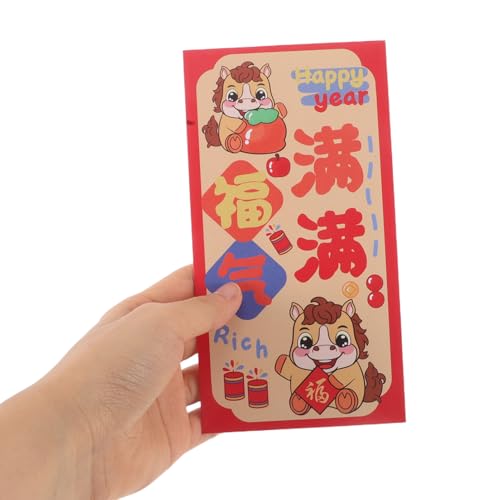 WRITWAA 90 Stück Chinesische Neujahrs-glückstaschen Pferdejahr Rote Umschläge mit Kreativem Design für Frühlingsfest Hochzeit Geburtstag Glückwunschumschläge von WRITWAA