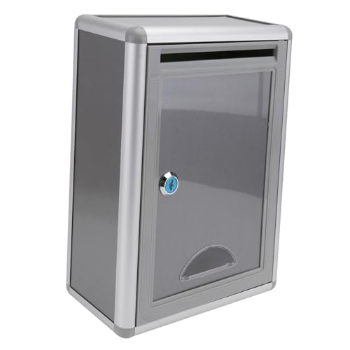 WRITWAA Aluminiumlegierung Sicherheits Wandbriefkasten mit Schloss Abschließbare Beschwerde Vorschlagsbox Hellgrau Schützend und Robust für Vertrauliche Dokumente von WRITWAA