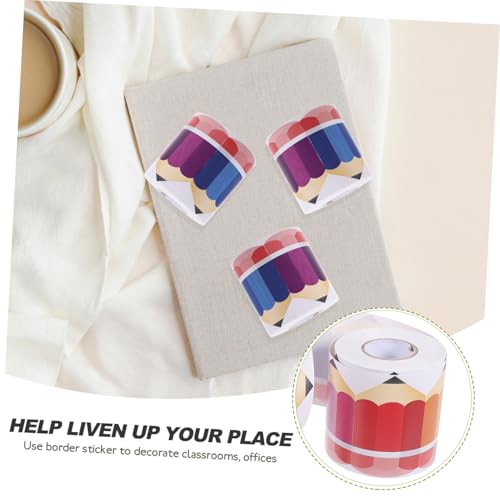 WRITWAA Aluminiumstift Randaufkleber Papierrolle Langlebig und Leicht Dekorative Pinnwandbordüre für Klassenzimmer Büro und Zuhause Vielseitig für Foto Partyaccessoires Geeignet von WRITWAA