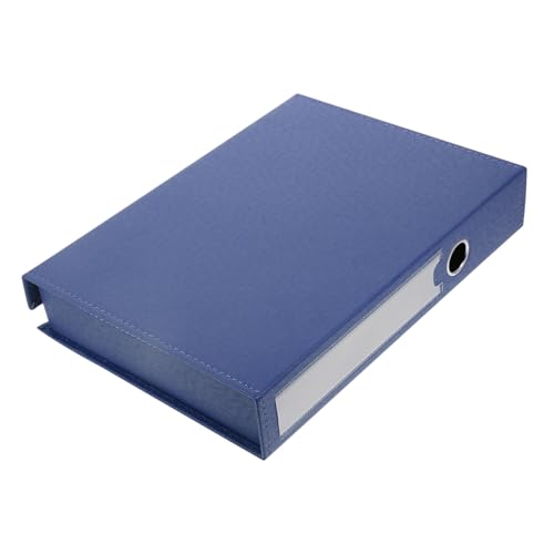 WRITWAA Blauer Dokumentenbox Aktenordner aus Leder Stabiler Haushalts Büro organizer für Papiere Ordnerbox mit Großem Fassungsvermögen Platzsparend und Einfach zu Reinigen von WRITWAA