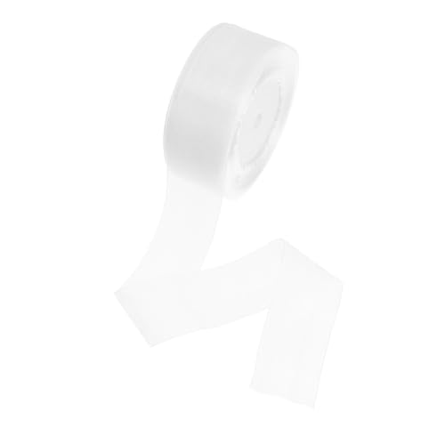 WRITWAA Chiffon-Wickelband geschenkband Partydekorationen bastelmaterial Dekoration für Hochzeiten Dekorative Bänder Schwarzes Band zur Trauer Organza-Chiffonband Organza -Band Weiß von WRITWAA