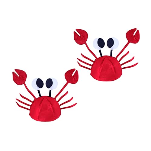 WRITWAA Halloween-Kleidung Krabbe lustige Mütze Meeresfrüchtehut mit Krallen Weihnachtsfeier Kleidung für Männer Mützen für Männer Halloween-Hut witzige Hüte Tier Hase Performance-Hut Kind von WRITWAA