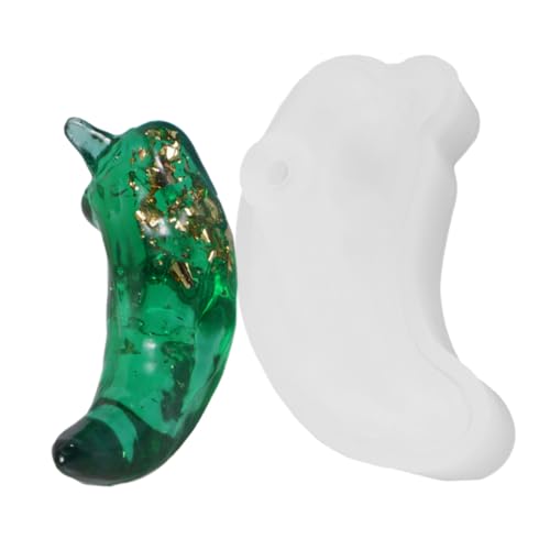WRITWAA DIY Silikonform Chili Gießform aus Flexiblem Transparentem Silikon für Handgemachte Harzdekorationen Langlebig und Leicht zu Reinigen für Kreative Bastelprojekte und Individuelle von WRITWAA