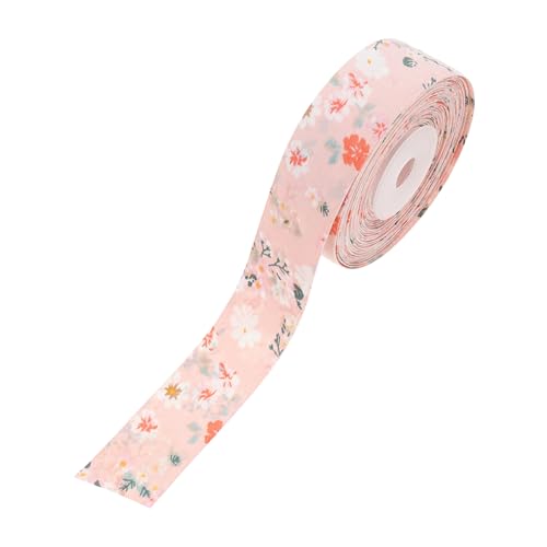 WRITWAA Dekoratives Geschenkband Doppelseitiges Chiffon blumenmuster Vielseitiges Verpackungsband für DIY schleifen Partydekoration und Geschenkverpackung Zartes Hellrosa von WRITWAA