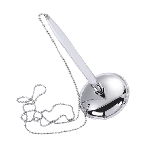 WRITWAA Eleganter Bankschalter Unterschriftenstift mit Kette Silber Stehender Schreibtisch design Kugelschreiber für Gästebuch Büro und Hotel Reibungsloses Schreiben Vielseitig für von WRITWAA