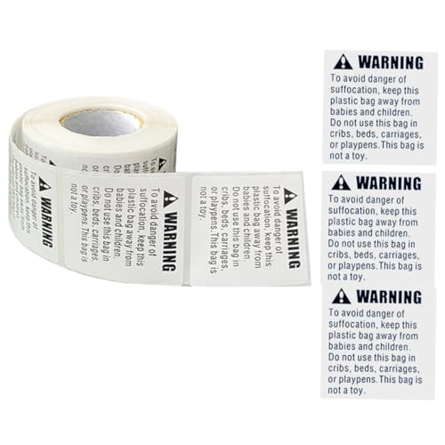 WRITWAA Erstickungswarnaufkleber Selbstklebend Verpackungsaufkleber mit Deutlichem Warnhinweis für Kartons und Beutel Kindersicherer Warnsticker für Versand und Paket von WRITWAA
