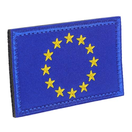 WRITWAA Eu Flaggen Aufnäher Besticktes Europäische Union Abzeichen Langlebiger Nylon Patch für Kleidung Rucksack Hut Vielseitige Dekoration für Eu Fans von WRITWAA