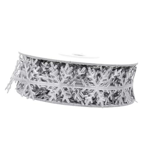 WRITWAA Gold silber Schneeflocken Geschenkband Weihnachten Dekoband zum Basteln DIY Schleifenband für Geschenkverpackung Festliche Weihnachtsdeko Zubehör von WRITWAA