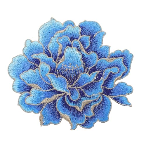 WRITWAA Großer Bestickter Blumenstoffflicken Peonienmuster zum Aufnähen und Bügeln DIY Kleidung Reparatur Patch für Jacken Pullover Taschen und Hüte Vielseitig Einsetzbar und Dekorativ von WRITWAA