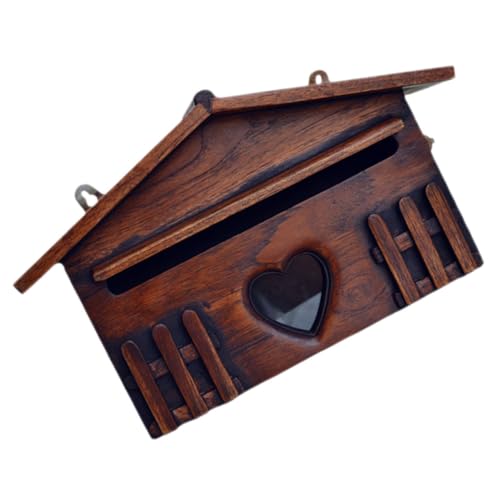 WRITWAA Holzbriefkasten Vintage für Außen Wandmontage Holz Postkasten Vorschlagsbox Villa Stil Rustikal Newspaper Box Stabil von WRITWAA
