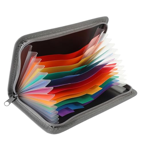 WRITWAA Kleiner Mehrlagiger Kunststoff accordion ordner mit Reißverschluss Mini Dokumenten organizer Bunter Abschluss Praktische Aufbewahrungstasche für Büro Schule Zuhause Vielseitiger von WRITWAA