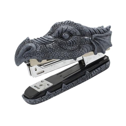 WRITWAA Kreativer Dragon head Heftgerät Handlich Robust für Büro Schule Zuhause Praktisches Heften bis Dicke Stapel Stilvolles Bürobedarf Schreibwaren Zubehör von WRITWAA