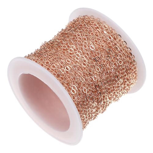 WRITWAA Kupferkette DIY Schmuckherstellung Zubehör Halbzeug Gliederkette für Armband Halskette Rosegold Galvanisiert Robust Langlebig Glatt Oberfläche von WRITWAA