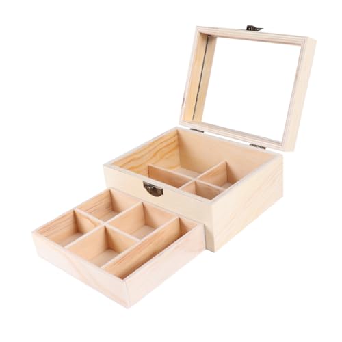 WRITWAA Leichte Schmuckschatulle Aus Ton mit Spiegel Doppellagige Kommode für Jungen und Mädchen Handgefertigter Schmuck-organizer Aus Holz WRITWAA Leichte Schmuckschatulle Aus Ton mit Spiegel Doppellagige Kommode für Jungen und Mädchen Handgefertigter Schmuck-organizer Aus Holz von WRITWAA