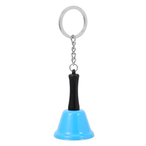 WRITWAA Mini Handglocke aus Robustem Metall mit Süßem Design Vielseitig als Unterrichtsglocke Kinderspielzeug und Dekoration für Kindergarten Restaurant Zuhause Blau mit Schlüsselring von WRITWAA