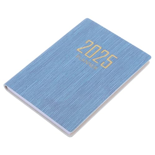 WRITWAA Mini Planer Notizbuch Tagesplaner und Jahreskalender Tragbares Organizer notizheft für Büro und Zuhause Stilvolles Blau Gestreiftes Lederdesign für Tägliche Planung und von WRITWAA