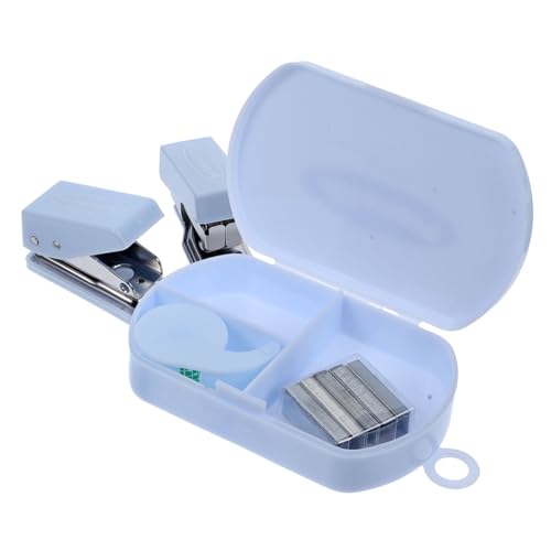 WRITWAA Multifunktionaler Tragbarer Scrapbook Werkzeugkasten Klebebandabroller Hefter und Locher Praktisch für Büro Schule und Bastelbedarf von WRITWAA