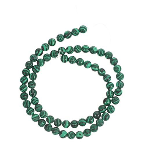 WRITWAA Natürliche Malachit Perlen Rund DIY Schmucksteine Lose Schmuckperlen für Armband Halskette Kreatives Basteln Handgefertigte Halbedelstein Perlen Strang von WRITWAA