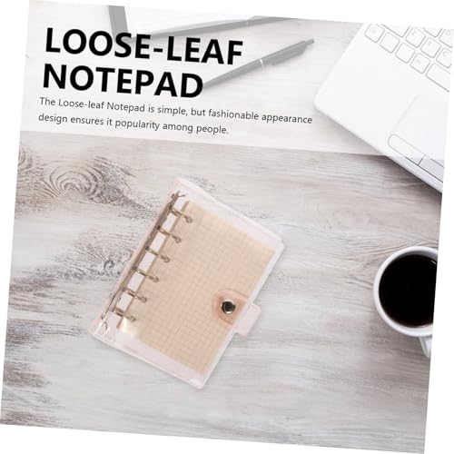 WRITWAA PVC Notizbuch Abnehmbarer Binder mit Glänzendem Pinkem Einband Kariertes Papier Praktisches Schreibheft für Studenten und Scrapbooking Transparent und Stylisch von WRITWAA