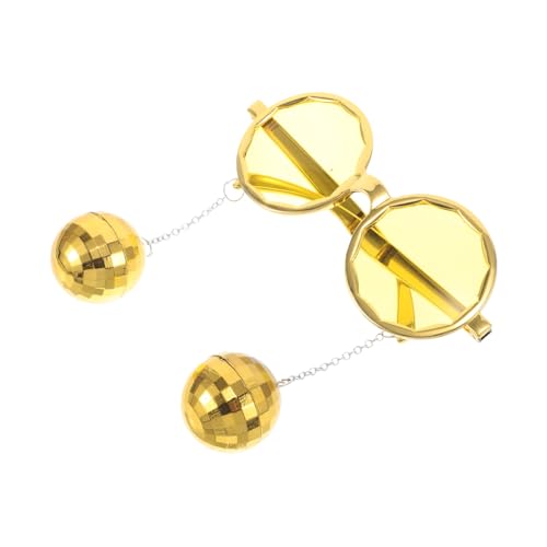 WRITWAA Partybrille party zubehör lustige Faschingsbrillen Spaßige Brillenmode partyzubehör für Blau gläser Discokugel Disco-Ball-Brille Plastik Golden von WRITWAA