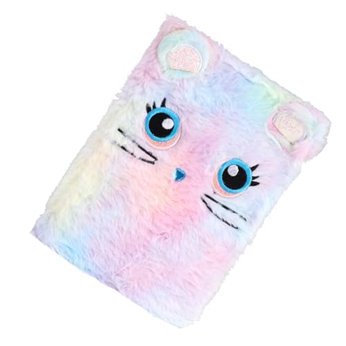 WRITWAA Plüsch Notizbuch Mädchen Cartoon Schreibblock mit Farbigem Papier Langlebiges Rosa Tagebuch für Schule und Alltag Kuscheliges Schreibpad für Kreative Notizen und Skizzen von WRITWAA