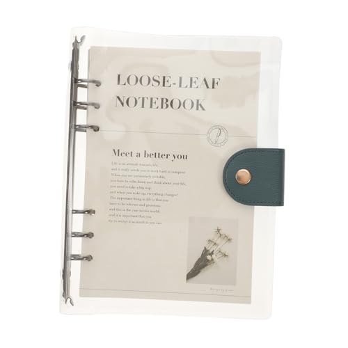 WRITWAA Portable PVC Transparente Notizbuch Ersatzseiten Lose Ringbuch Journal mit Querformat Abnehmbar für Büro und Studenten Alltag von WRITWAA