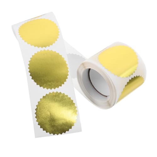 WRITWAA Prägeaufkleber Goldene Zertifikat Siegel Selbstklebend Motivationsmedaillen Aufkleber für Urkunden Abschlussfeiern und Events aus Glasinpapier Langlebig von WRITWAA
