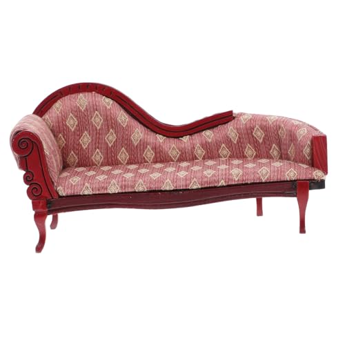 WRITWAA Puppenhausmöbel Miniatur Holzsofa Europäisches Design Mini Couch für Wohnzimmer Deko DIY Puppensofa Zubehör Geschenk von WRITWAA