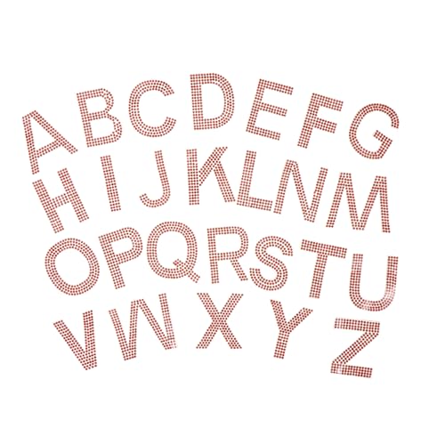 WRITWAA Rhinestone Strass Applikationen Buchstaben Aufnäher Hot Melt Patches DIY Kleidung Taschen Dekor Rot von WRITWAA