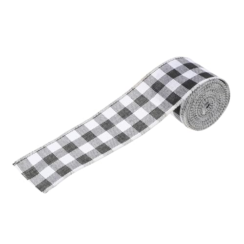 WRITWAA Schwarz Weiß Kariertes Geschenkband aus Jute für Weihnachtsdeko Haltbares Plaid Geschenkband zum Basteln Verpacken Diy Schleifen und Festlicher Dekoration WRITWAA Schwarz Weiß Kariertes Geschenkband aus Jute für Weihnachtsdeko Haltbares Plaid Geschenkband zum Basteln Verpacken Diy Schleifen und Festlicher Dekoration von WRITWAA