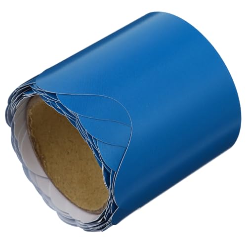 WRITWAA Schwarze Tafel Bordüre Blau Gewellter Abschluss Pinnwand Dekoration Wasserfest Vielseitig Zuschneidbar für Klassenzimmer Büro Kinderzimmer und Partys von WRITWAA