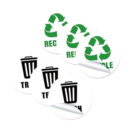 WRITWAA Selbstklebende Mülltonnen Aufkleber Abfall Recycling Aufkleber Müllklassifizierungszeichen für Zuhause Büro Hotel Öffentliche Orte von WRITWAA