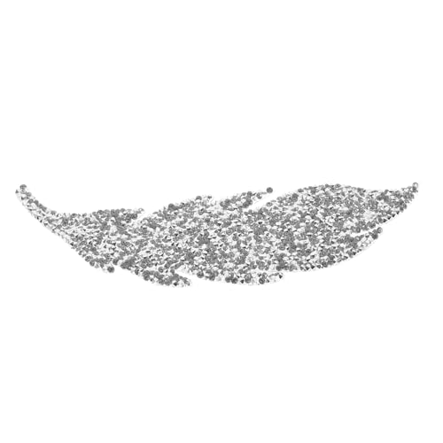 WRITWAA Silberner Strass Applikation Blattförmig DIY Resin Patch für Kleidung Bügelmotive Textilien zum Aufnähen und Dekorieren von Taschen Hüten und DIY Bastelbedarf von WRITWAA