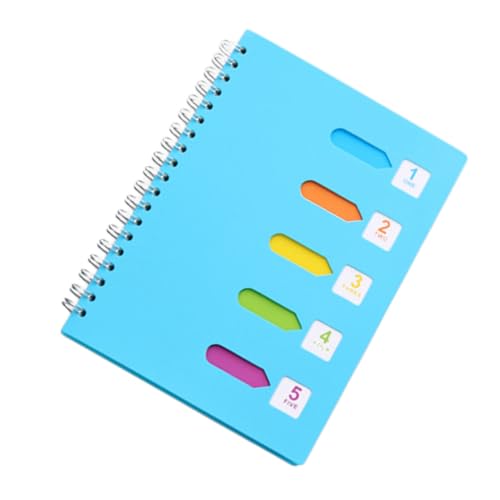 WRITWAA Spiralblock Notizbuch mit Farbiger Registerunterteilung Dickes Notizheft für Tagebuch Wochenplan und Notizen Glattes Schreibpapier Vielseitig für Schule Büro und Reise Blau von WRITWAA