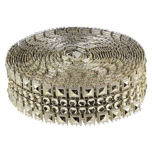 WRITWAA Strass dekoband mit Funkelnden Spitzen Breit Flexibles Mesh band mit Diamant optik für DIY Bastelbedarf Hochzeit Party Schmuck Zubehör Goldfarben WRITWAA Strass dekoband mit Funkelnden Spitzen Breit Flexibles Mesh band mit Diamant optik für DIY Bastelbedarf Hochzeit Party Schmuck Zubehör Goldfarben von WRITWAA