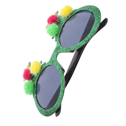 WRITWAA Weihnachtsbrille mit Glitzer Weihnachtsbaum und Pompons Lustige Partybrille für Erwachsene Vielseitige Kunststoff-brillen für Silvester Karneval und Festtagsdekoration von WRITWAA