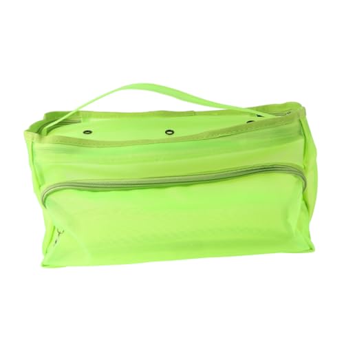 WRITWAA Wollnetz Aufbewahrungstasche mit Drei Belüftungslöchern Faltbare Mesh tasche Leichtes Robustes Material mit Tragegriff für Strickzeug und Bastelutensilien Hellgrün von WRITWAA