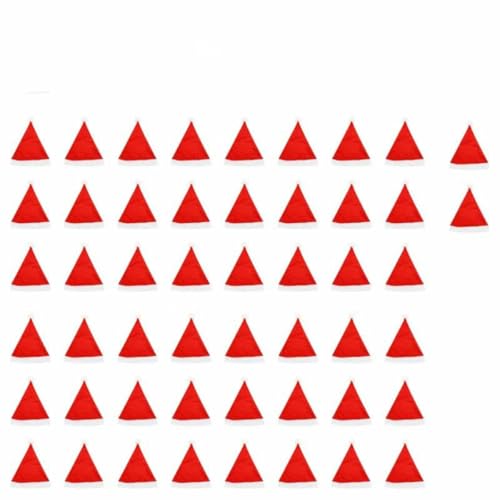 Weihnachtsmützen für Erwachsene und Kinder, Vliesstoff, Weihnachtsmann, Weihnachtsmütze, Kappe, Frohe Weihnachten, Neujahr, Party, Festival, Dekoration, Geschenke, Erwachsene, 50 Stück Weihnachtsmützen für Erwachsene und Kinder, Vliesstoff, Weihnachtsmann, Weihnachtsmütze, Kappe, Frohe Weihnachten, Neujahr, Party, Festival, Dekoration, Geschenke, Erwachsene, 50 Stück von WRJLIN