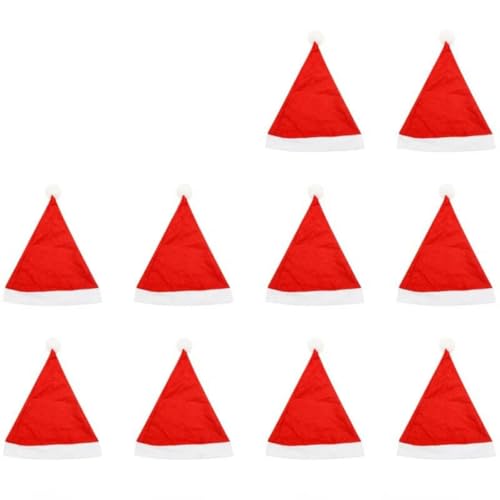 Weihnachtsmützen für Erwachsene und Kinder, Vliesstoff, Weihnachtsmann, Weihnachtsmütze, Mütze, Mütze, Frohe Weihnachten, Neujahr, Party, Festival, Dekoration, Geschenke, Erwachsene, 10 Stück Weihnachtsmützen für Erwachsene und Kinder, Vliesstoff, Weihnachtsmann, Weihnachtsmütze, Mütze, Mütze, Frohe Weihnachten, Neujahr, Party, Festival, Dekoration, Geschenke, Erwachsene, 10 Stück von WRJLIN