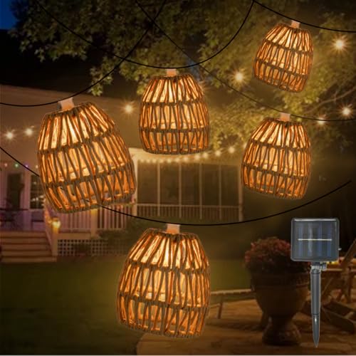 WRQIOO LED Solar Lichterkette Aussen,10 Stück Lichterkette Außen Solar, Wasserdicht Solarlichterkette Outdoor, 3.9 m Wetterfest Lichterkette Lampion mit Solarpanel für Garten, Balkon, Warmweiß WRQIOO LED Solar Lichterkette Aussen,10 Stück Lichterkette Außen Solar, Wasserdicht Solarlichterkette Outdoor, 3.9 m Wetterfest Lichterkette Lampion mit Solarpanel für Garten, Balkon, Warmweiß von WRQIOO