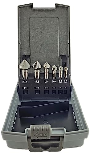 WRS Kegelsenker DIN 335/C, HSS, Präzisionsausführung, MADE IN GERMANY, m. 3 Schneiden, 90° Senkwinkel, Größen Name: Kassette 6,3-20,5 mm, 6-tlg. WRS Kegelsenker DIN 335/C, HSS, Präzisionsausführung, MADE IN GERMANY, m. 3 Schneiden, 90° Senkwinkel, Größen Name: Kassette 6,3-20,5 mm, 6-tlg. von WRS Winterhoff