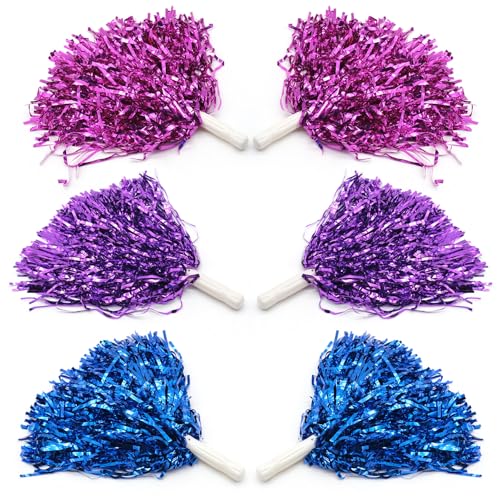 6 Stück Cheerleader Pompons, Kunststoff Cheerleading Pom Poms Bunte Pompons Handblumen mit Handle Sport Pompons Cheers für Sportveranstaltungen, Ballspiele, Tänze, Karnevalspartys Verwendet 6 Stück Cheerleader Pompons, Kunststoff Cheerleading Pom Poms Bunte Pompons Handblumen mit Handle Sport Pompons Cheers für Sportveranstaltungen, Ballspiele, Tänze, Karnevalspartys Verwendet von WSAMJIN