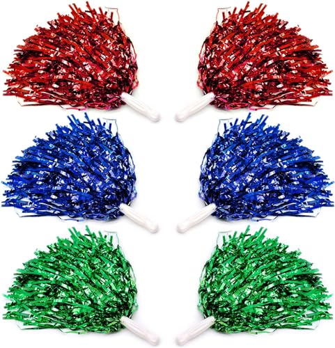 WSAMJIN 6 Stück Cheerleader Pompons Handle, Kunststoff Cheerleading Pom Poms Bunte Pompons Handblumen Sport Pompons Cheers für Sportveranstaltungen, Ballspiele, Tänze, Karnevalspartys Verwendet WSAMJIN 6 Stück Cheerleader Pompons Handle, Kunststoff Cheerleading Pom Poms Bunte Pompons Handblumen Sport Pompons Cheers für Sportveranstaltungen, Ballspiele, Tänze, Karnevalspartys Verwendet von WSAMJIN