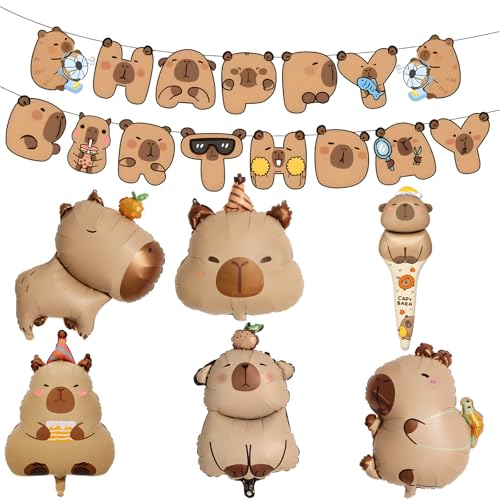 1 Set für Capybara Luftballons Set mit Banner, für Capybara Geburtstagsdekorationen für Party, Hochzeit Thema Feier, Capybara Stuff, Capybara Ballons, inklusive 1 Ballonset und 1 Banner 1 Set für Capybara Luftballons Set mit Banner, für Capybara Geburtstagsdekorationen für Party, Hochzeit Thema Feier, Capybara Stuff, Capybara Ballons, inklusive 1 Ballonset und 1 Banner von WSDFTQ